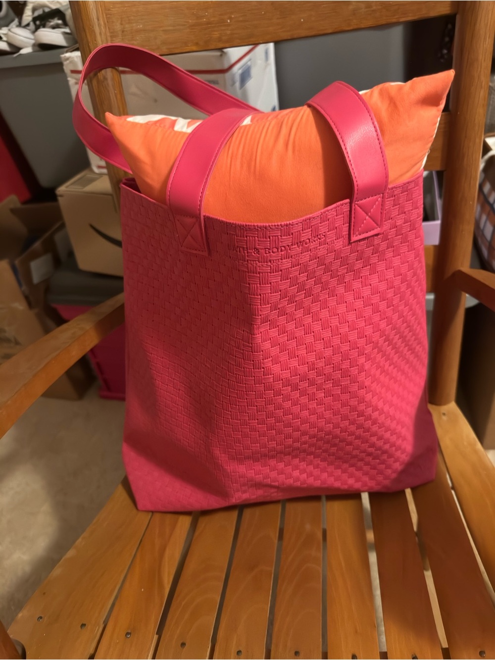 Bath & Body Works Pink Woven Tote